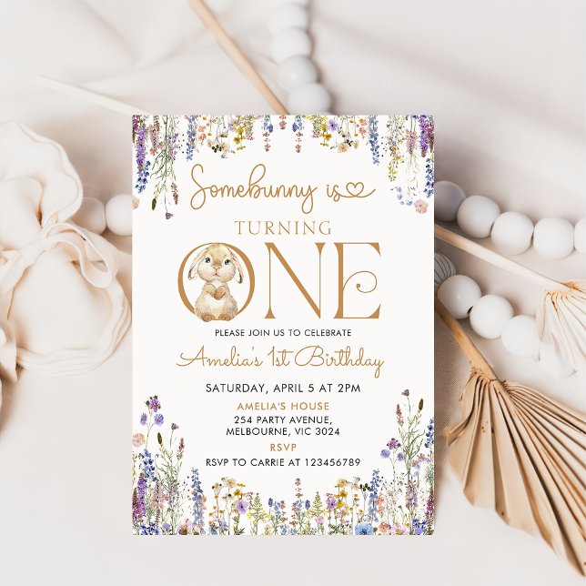 Wildblume, die ein Sonnenschein einen 1. Geburtsta Einladung (Von Creator hochgeladen)