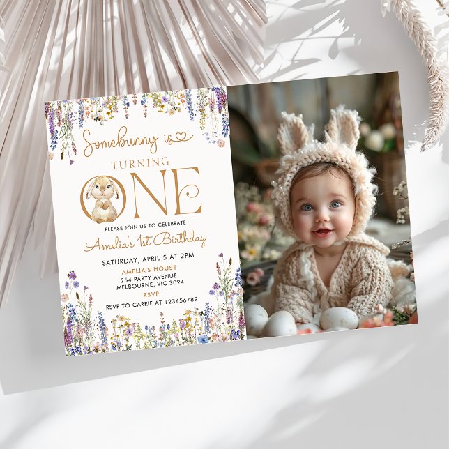 Wildblume, die ein Sonnenschein einen 1. Geburtsta Einladung (Von Creator hochgeladen)