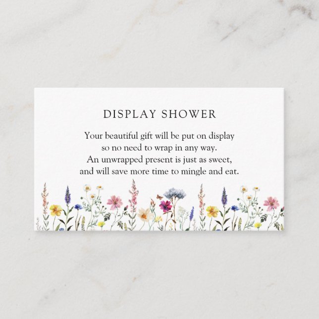 Wildblume Display Babyduschkarte Begleitkarte (Vorderseite)