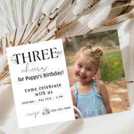 Wildblume Dritte Geburtstagseinladung Einladung