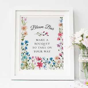 Wildblume Dusche Blume Bar oder Bloom Bar Sign Poster