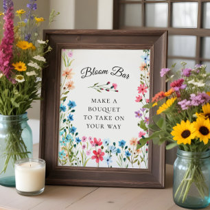 Wildblume Dusche Blume Bar oder Bloom Bar Sign Poster