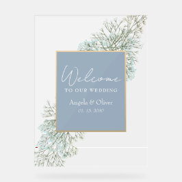 Wildblume Dusty Blue Wedding Memorial Acrylschild