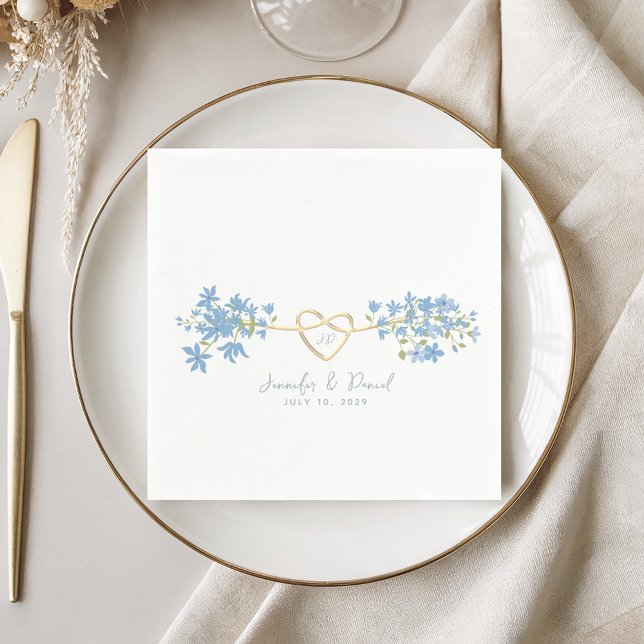 Wildblume Dusty Blue Wedding Napkins Serviette (Von Creator hochgeladen)