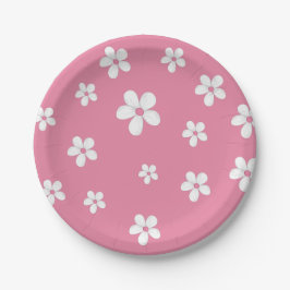 Wildblume Dusty Pink Niedlich Baby Girl Geburtstag Pappteller
