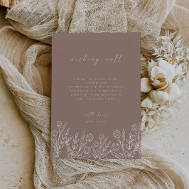Wildblume Dusty Rose Hochzeit wünscht Brunnen-Kart Einladung