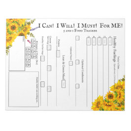 Wildblume-Ecke Sonnenblume Design Food Tracker Notizblock