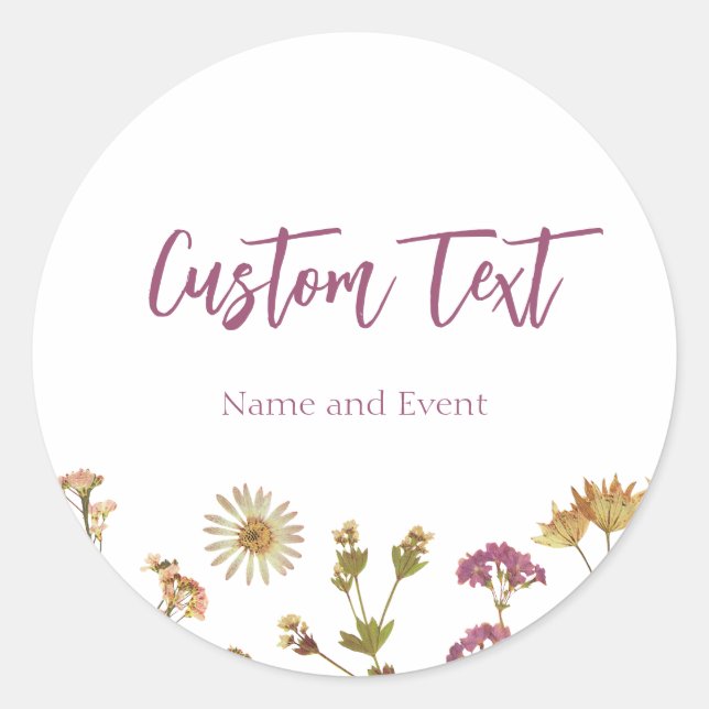 Wildblume Editable Custom Favor Sticker (Vorderseite)