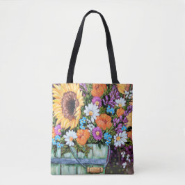 "Wildblume-Eimer-Blumenstrauß-" Taschen-Tasche Tasche