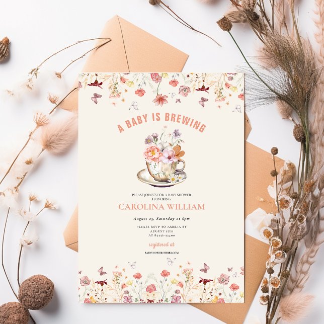 Wildblume ein Baby braut Tee Party Babydusche Einladung (Von Creator hochgeladen)