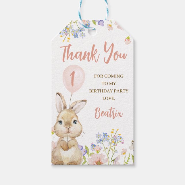 Wildblume Einen sonnigen Geburtstag Vielen Dank Ta Geschenkanhänger (Vorderseite)