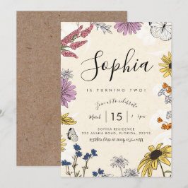 Wildblume Einladung zum Geburtstag