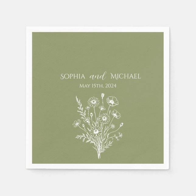 Wildblume Elegance-Wedding - Napkins Serviette (Vorderseite)
