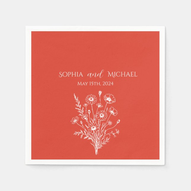 Wildblume Elegance-Wedding - Napkins Serviette (Vorderseite)