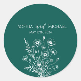 Wildblume Elegance Wedding Stickers