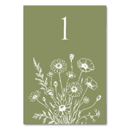 Wildblume Elegance-Wedding-Table-Karte Tischnummer