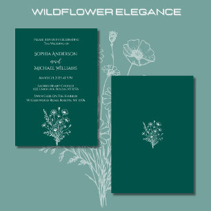 Wildblume Elegance Wedding Thema Einladung