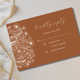 Wildblume Elegant Boho Burnt Orange Wedding RSVP