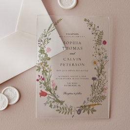 Wildblume Elegante Hochzeit Acryleinladungen