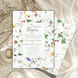 Wildblume Elegante Hochzeit Einladung