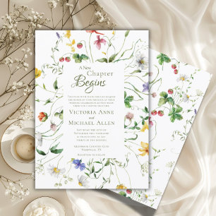 Wildblume Elegante Hochzeit Einladung
