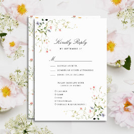 Wildblume Elegante Moderne Gartenanlage Hochzeitsf RSVP Karte