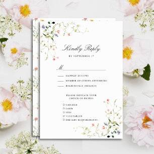 Wildblume Elegante Moderne Gartenanlage Hochzeitsf RSVP Karte