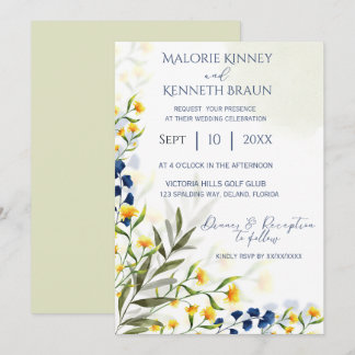 Wildblume elegante rustikale Hochzeitseinladung Einladung