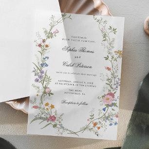 Wildblume Elegante Vintage Hochzeit Einladung