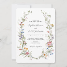 Wildblume Elegante Vintage Hochzeit Einladung