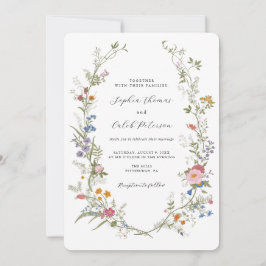 Wildblume Elegante Vintage Hochzeit Einladung