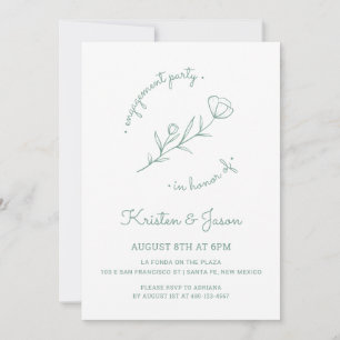 Wildblume Engagement Partei Einladung in Sage