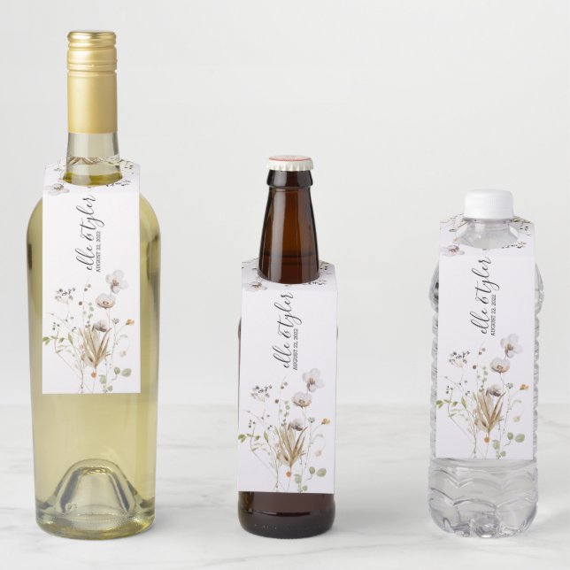 Wildblume Etikett Flasche Flaschenanhänger (Beispiel)