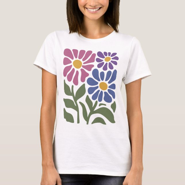 Wildblume Fahne des Bisexuellen Stolzes Bi T-Shirt (Vorderseite)