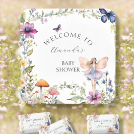 Wildblume Fairy Butterfly Garden Baby Dusche Rechteckiger Pappuntersetzer