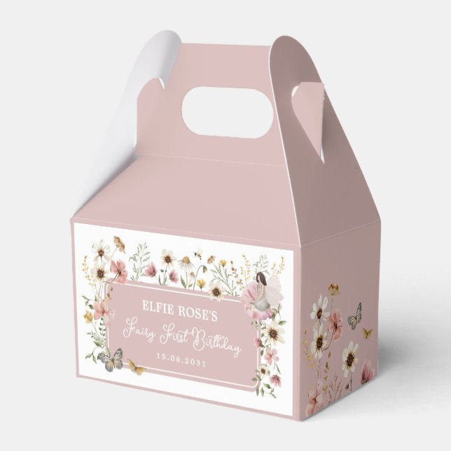 Wildblume Fairy Mute Blush Garden Teezeremonie Par Geschenkschachtel (Rückseite)