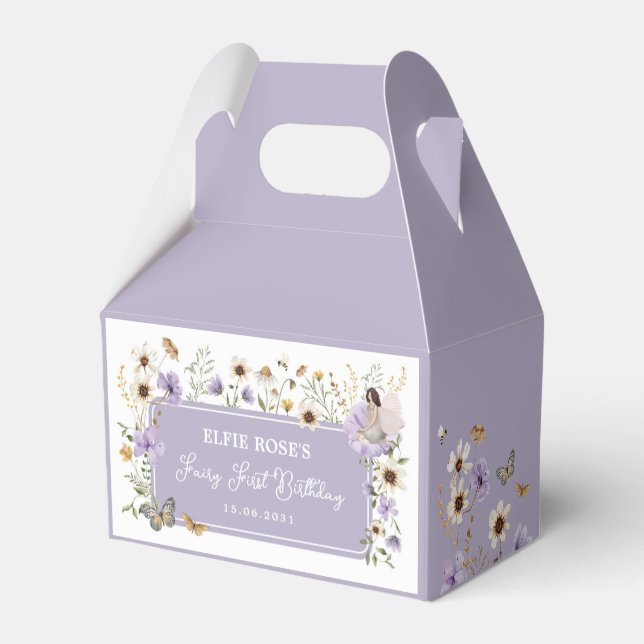 Wildblume Fairy Mute Lila Garden Tea Party Geschenkschachtel (Rückseite)