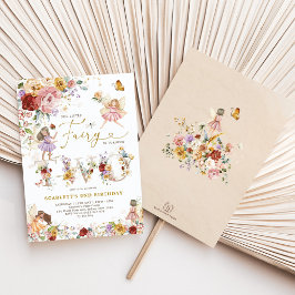 Wildblume Fairy Princess 2. Geburtstag Einladung