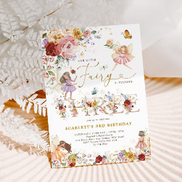 Wildblume Fairy Princess 3. Geburtstag Einladung