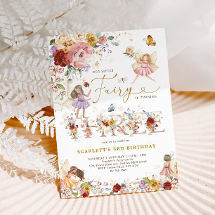 Wildblume Fairy Princess 3. Geburtstag Einladung