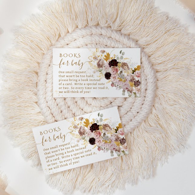 Wildblume Fall Elegante Babyduschbücher Begleitkarte (Von Creator hochgeladen)