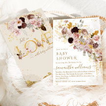Wildblume Fall Elegante Gold Baby Girl Dusche
