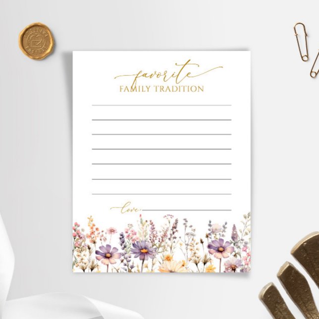 Wildblume Familientraditionen Kinderduschkarte (Von Creator hochgeladen)