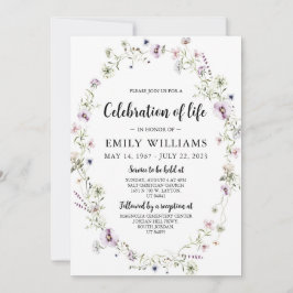 Wildblume Feier zum Leben Einladung Beerdigung