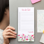 Wildblume Fein rosa Blüte zu tun Liste Magnetischer Notizblock<br><div class="desc">Personalisiert,  eine Liste mit feinen rosa Wildblumen zu erstellen. Dieses hübsche Blumendesign in Aquarellfarben grenzt an wilde Blume mit handgeschriebener Typografie. Das Notizblock ist als Liste konzipiert und verfügt über vordefinierte Linien und Checkboxen,  um die Listen in einwandfreiem Arbeitszustand behalten.</div>