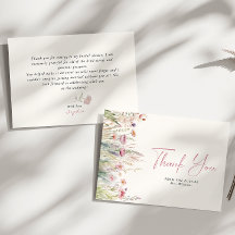 Wildblume Feld Brautparty Danke Karte