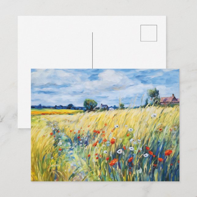 Wildblume Felder am Havel Postkarte (Vorne/Hinten)