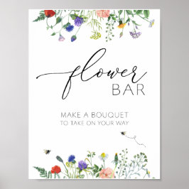 Wildblume Felder und Bienen Blume Bouquet Bar Poster