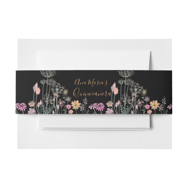 Wildblume Feldfarbe Zeichnend Einladungsbanderole (Vorderseite Beispiel)