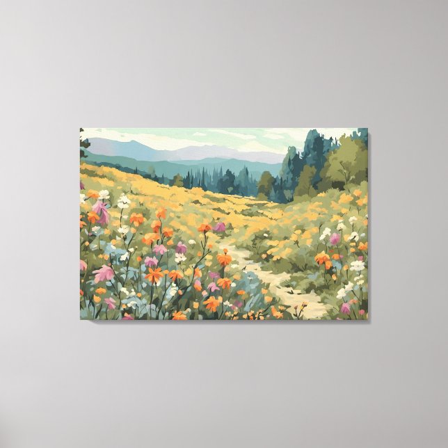 Wildblume Feldgebirge Naturlandschaft Leinwanddruck (Vorderseite)